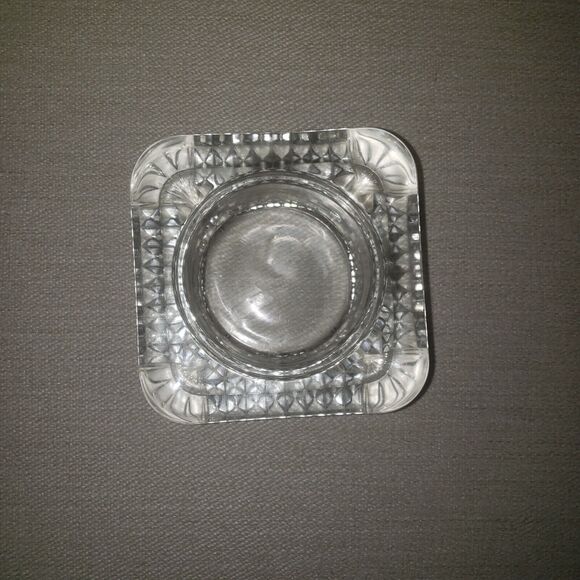 Cristal d'Arques France Heavy Crystal Square Art Deco Trinket Box Candle Holder - Picture 5 of 5